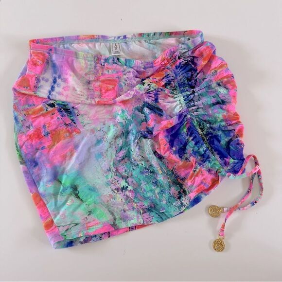 ⭕️ Luli Fama  Scrunch Up Mini Skirt Bikini Cover - Picture 2 of 8